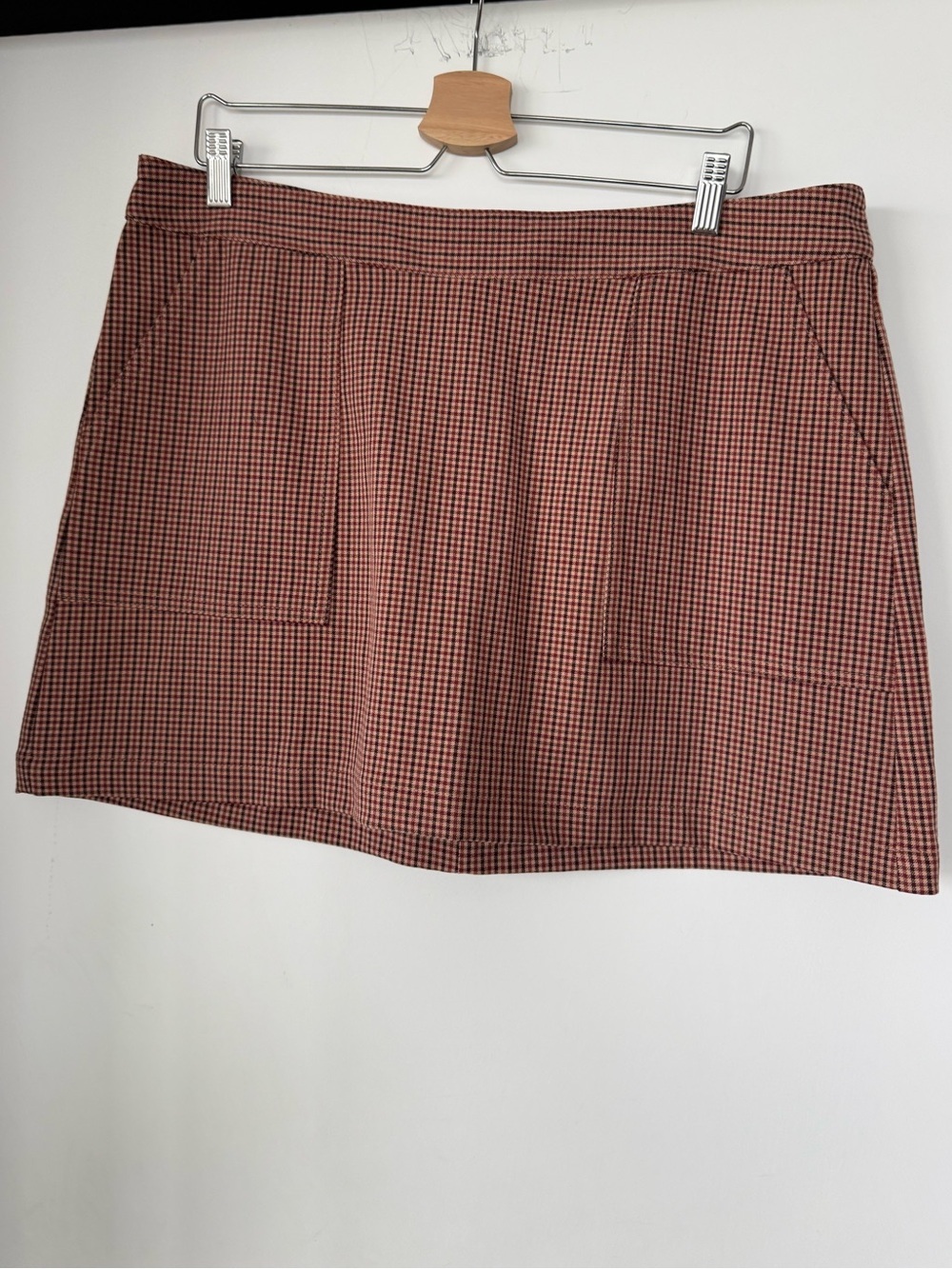 A New Day Women's Mini Skirt - Rust Gingham